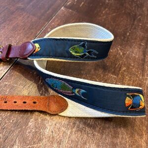 Vintage Fish Belt with Brown Leather size 30 🐟